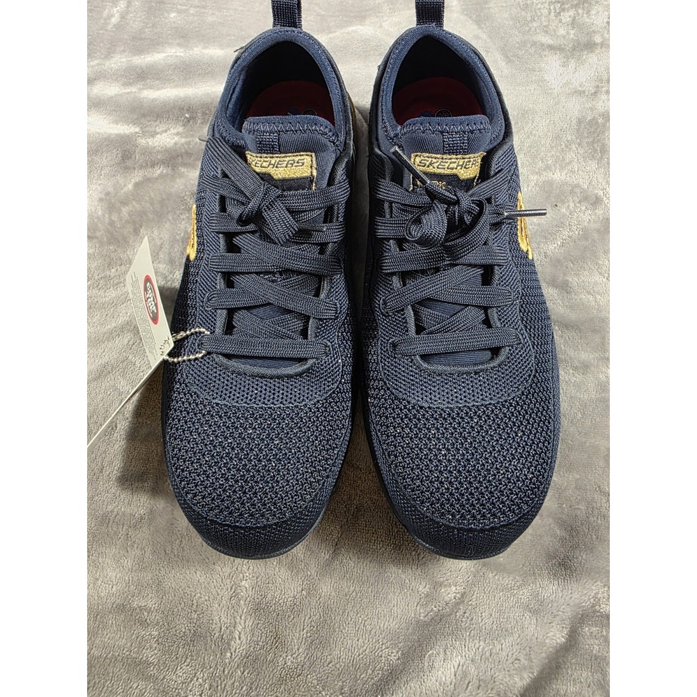 NEW Skechers‎ Women's Bulkin Comp Toe Work Safety Shoe Size 7 Navy/Gold - Picture 4 of 10